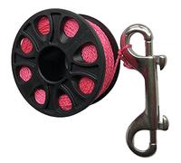 iFutniew Scuba Diving Plastic Spool Finger Reel with Stainless Steel Bolt Snap Hook SMB Safe Equipment BCD Accessories,Pink