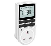 iFutniew Uk Plug Digital Timer Plug Socket, Electrical Programmable Plug In Timer Switch For Light, B And More, With Large Lcd Display And Anti-Theft Random Mode, 13A/2900W Max