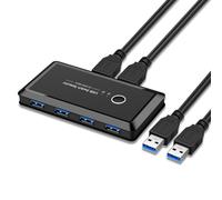 iFutniew USB 3.0 Printer Sharer, 4-Port USB Multi-Interface, Two Computer Switch, Splitter Easy Install Easy to Use