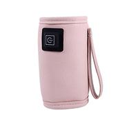 iFutniew USB Milk Water Warmer Travel Stroller Insulated Bag Baby Nursing Bottle Heater Safe for Outdoor Winter -Pink