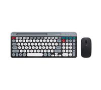 iFutniew Wireless Bluetooth Round Keycap Keyboard and Mouse Suitable for Tablets and Laptops Easy Install Black