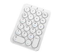 iFutniew Wireless Number Pad Bluetooth Numeric Keypad Round Keycaps Numpad 22 Keys Rechargeable Number Keyboard(White)