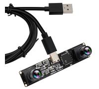 IFWATER 120fps 3D Stereo USB Camera Global Shutter 1200P Synchronization Dual Lens Module 90 Degree for PC Computer USB2.0 Plug and Play Face Recognition QR Codes Scanning