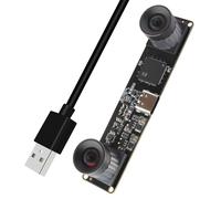 IFWATER High Speed 210fps USB Camera with Global Shutter 800P Synchronization Dual Lens Monochrome B/W Camera Plug and Play for 3D Printing PC Lightburn QR Code Scanning VR and Face Recognition