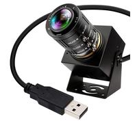 IFWATER USB Camera Global Shutter 1944P@50fps High Speed USB Camera 3.6-10mm 3X Manual Zoom Lens 5MP Webcam Computer Lightburn Close up Camera for Motion Capture Face Recognition QR Codes Scanning