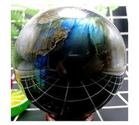 IFWGFVTZ Home Collections 1 pcs Natural Quartz Crystal Sphere Ball Gemstone Moss Agate Fluorite Quartz Labradorite Wooden Stones Decor Gifts Decoration(Color:Lab,Size:90-95mm)
