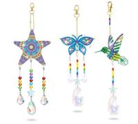 ifymei DIY Diamond Art Wind Chimes Kit - 3 Pack Crystal Suncatcher Crafts for Kids Age 6-12, Creative Birthday Gifts for Girls & Boys, Teens & Adults
