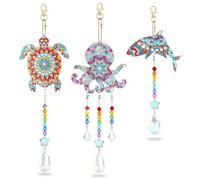 ifymei DIY Diamond Art Wind Chimes Kit - 3 Pack Crystal Suncatcher Crafts for Kids Age 6-12, Creative Birthday Gifts for Girls & Boys, Teens & Adults