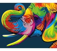 ifymei Paint by Numbers for Adults, Children, Beginners, DIY Painting Kits with Brushes and Acrylic Pigment, 16x20 Inch Colorful Elephant [Without Frame]
