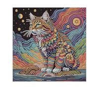 ifymei Special Shape Diamond Painting Kit for Adults Beginners Kids - 5D DIY Crystal Rhinestone Gem Art, Home Wall Decor and Creative Birthday and Christmas Gifts - 25 x 25 cm Cat - Unframed