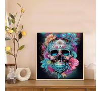 ifymei Special Shape Diamond Painting Kit for Adults Beginners Kids - 5D DIY Crystal Rhinestone Gem Art, Home Wall Decor and Creative Birthday and Christmas Gifts - 25 x 25 cm Skull - Framed