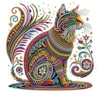 ifymei Special Shape Diamond Painting Kit for Adults Beginners Kids - 5D DIY Crystal Rhinestone Gem Art, Home Wall Decor and Creative Birthday and Christmas Gifts - 25 x 25 cm Cat - Unframed