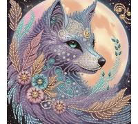 ifymei Special Shape Diamond Painting Kit for Adults Beginners Kids - 5D DIY Crystal Rhinestone Gem Art, Home Wall Decor and Creative Birthday and Christmas Gifts - 25 x 25 cm Wolf - Unframed