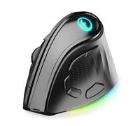 IFYOO 2.4G / BT/Wired Tri-Mode RGB Rechargeable G53 Wireless Vertical Ergonomic Mouse, 5 Side Buttons, Max 8400 DPI, for PC Computer Notebook Laptop, for Windows 11 10, Mac, iPad OS, Android - Black
