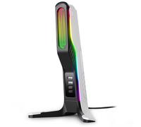 IFYOO RGB Gaming Headset Stand for PC, Xbox, PS5, with 2 USB and 1 Type-C Port, Earphone Holder, Desk Accessories, Black & White