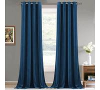 IFYOUXIMINIG Super Soft Luxury Velvet Curtains 2 Panels Light Blocking Thermal Insulating Window Drapes Privacy Grommet Blackout Curtains For Bedroom/Sliding Glass Door,Blue,W 79" xL 57"