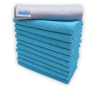 IGAD IGADCloth 10 Blue Microfibre Cleaning Cloths+1 free glass cloth, 40x40cm, Durable Cleaning Cloths for a Pristine Clean, Ideal Microfiber Cloth for all Surfaces
