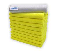 IGAD IGADCloth 10 Yellow Microfibre Cleaning Cloths+1 free glass cloth, 40x40cm, Durable Cleaning Cloths for a Pristine Clean, Ideal Microfiber Cloth for all Surfaces