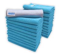 IGAD IGADCloth 20 Blue Microfibre Cleaning Cloths 40x40cm + 1 free glass cloth, Durable Cleaning Cloths for a Pristine Clean, Ideal Microfiber Cloth for all Surfaces