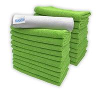 IGAD IGADCloth 20 Green Microfibre Cleaning Cloths+1 free glass cloth, 40x40cm, Durable Cleaning Cloths for a Pristine Clean, Ideal Microfiber Cloth for all Surfaces