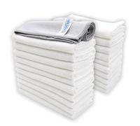 IGAD IGADCloth 20 White Microfibre Cleaning Cloths+1 free glass cloth, 40x40cm, Durable Cleaning Cloths for a Pristine Clean, Ideal Microfiber Cloth for all Surfaces