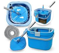 Igad Mop Kit With Bucket, Dual Water Chambers, 130Cm Telescopic Handle, 1 Microfiber Pad, Efficient For All Surfaces