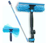 Igad Pole 12 Foot (3.6M) Professional Telescopic Window Cleaning Kit, Extension Pole And Single Pivot 10"(25Cm) Window Squeegee
