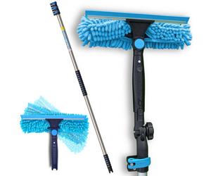 Igad Pole 12 Foot (3.6M) Professional Telescopic Window Cleaning Kit, Extension Pole And Single Pivot 10"(25Cm) Window Squeegee
