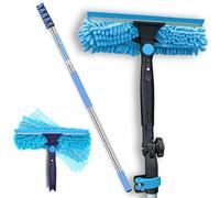 IGAD Pole 20 Foot (6m) Professional Telescopic Window Cleaning Kit, Extension Pole and Single Pivot 10"(25cm) Window Squeegee, Window cleaning washer tools