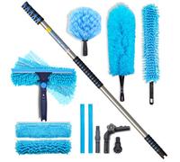 Igad Pole Cleaning Kit With 6M (20Ft) Extension Pole, Squeegee And 3 Dusting Attachments