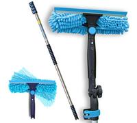 IGAD Pole Professional Telescopic Window Cleaning Kit 17 Foot Extension Pole and Single Pivot 10" Window Squeegee, Window Cleaning Washer Tools