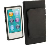 iGadgitz Black 'Clip'n'Go' Durable Crystal Gel Skin (TPU) Case Cover for Apple iPod Nano 7th Generation 7G 16GB with Integrated Sports Clip + Screen Protector