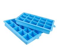 igadgitz home U6674-KIT Silicone Ice Cube Tray 15 Square Food Grade Ice Cube Moulds - Pack of 2
