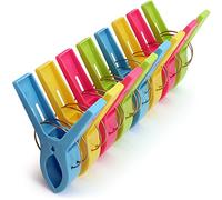 igadgitz home U6830 Beach Towel Clips Plastic Hanging Pegs Multipurpose Quilt Clips for Laundry, Sunbed, Pool Lounger, Clothes etc - Pack of 8