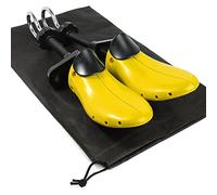 igadgitz home U7185 2-Way Shoe Stretchers, Shoe Expander, Shoe Shaper with Bunion Plugs, Height Pad and Drawstring Bag - Yellow & Black - Womens UK 3-7.5