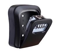 iGadgitz Home U7247 Wall Mounted Outdoor 4-Digit Combination Key Lock Box, Key Safe Box - Black
