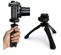 iGadgitz PT310 Mini Lightweight Table Top Stand Tripod and Grip Stabilizer Compatible with Digital Camera, DSLR, Video Camera & Camcorder - Black