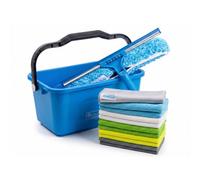 Igadpole 12L Window Cleaning Bucket Kit With 14" Squeegee & 10X Free Microfibre Cloths + 1 Special Glass Cloth