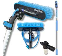 Igadpole 20Ft(6M) Extension Pole Kit With Water-Fed Brush And Hose, With 5-Stage Telescoping Pole 5-20Ft Pole