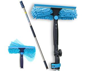IGADPole Professional Telescopic Window Cleaning Kit 17ft(5m), Extension Pole and Single Pivot 10"(25cm) Squeegee, Window cleaning washer tools
