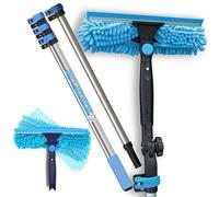 IGADPole Professional Telescopic Window Cleaning Kit 6.6ft(2m), Extension Pole and Single Pivot 10"(25cm) Squeegee, Window cleaning washer tools