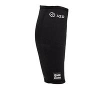 iGD - Calf Compression Sleeve for Men and Women with Muscle Recovery Technology and Cramp Reduction, Unrivalled Comfort for the Gym, Cycling, and more, Moisture Wicking (Black) (L)