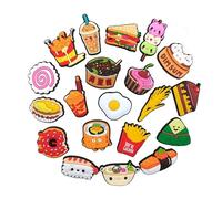 IGEAIIE 20PCS Cartoon Food Croc Charms Set, Waterproof PVC Shoe Charms for Clogs, Fun DIY Shoe Decorations Compatible with Crocs, Cute Shoe Accessories for Girls, Boys, and Party Favors
