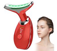 IGEAIIE 7-in-1 LED Facial Sculptor, Face Massager Lifting Device with EMS Microcurrent, 45°C Heating & Vibration, Anti-Wrinkle Neck & Eye Massager for Skin Firming, Anti-Aging & Tightening Care(Red)