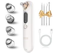 IGEAIIE Blackhead Remover Vacuum with 5 Suction Power Modes, Blackhead Remover for Face with 4 Replaceable Heads, Rechargeable Pore Vacuum Blackhead Remover Tool for Acne Pimple Whitehead Extractor