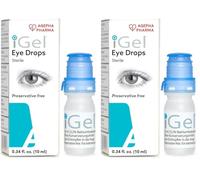 iGel® Moisturizing Eye Drops | Preservative-Free Artificial Tears for Dry, Red, Itchy Eyes | Long-Lasting Relief & Hydration | Contact Lens Safe | Hyaluronic Acid | Made in Europe - 10ml (Pack of 2)