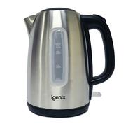igenix 1.7 Litre Cordless Jug Kettle, 2200W, Stainless Steel
