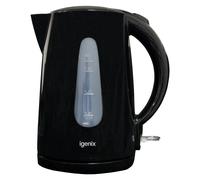 Cordless Electric Jug Kettle, 1.7 Litre, 3000 W, Black, Igenix IG7205