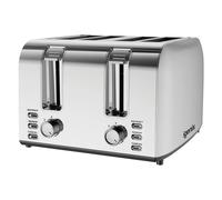 Igenix IGT0 Toaster, Deep Slots with Adjustable Browning Control, Slide Out Crumb Tray for Easy Cleaning, Defrost and Reheat Function, Stainless Steel (4 Slice)
