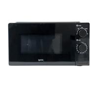 Igenix 20L 700W Black Manual Microwave - 5 Power Levels, Defrost Setting, 35-Min Timer, Push Button Door, 245mm Turntable - IGMS02071B